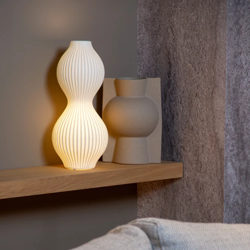 Lucide MOMORO - Table lamp - 1xE14 - White - atmosphere 1